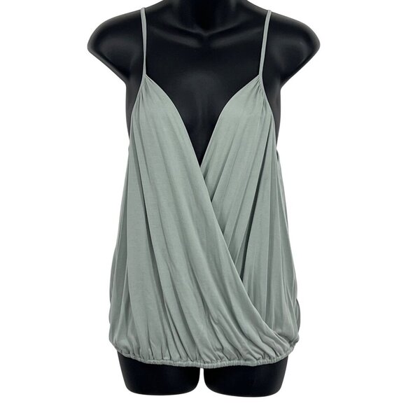 Eri + Ali Anthropologie Wedgewood Green Draped Sleeveless Top XS Extra Small New - Picture 1 of 9